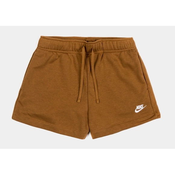 Nike Club Sportswear Fleece Mid Rise Shorts Brown Women's XL DQ5802-271 NEW - Picture 1 of 9